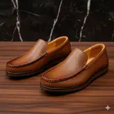 کفش کالج مردانه چرم طبیعی کد 00205 رنگ عسلی