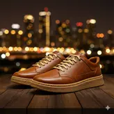 کفش روزمره مردانه چرم طبیعی کد 00215 رنگ عسلی