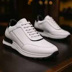 کفش روزمره مردانه چرم طبیعی کد 00213 رنگ سفید