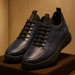 کفش روزمره مردانه چرم طبیعی کد 00212 رنگ سرمه ای