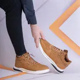 نیمبوت مردانه چرم طبیعی کد 00162 رنگ عسلی