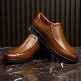 کفش روزمره مردانه چرم طبیعی کد 00217 رنگ عسلی