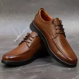 کفش روزمره مردانه چرم طبیعی کد 00219 رنگ عسلی