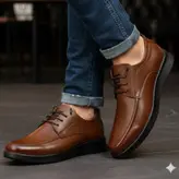 کفش روزمره مردانه چرم طبیعی کد 00219 رنگ عسلی