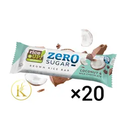 پروتیین بار بدون قند رایس آپ با طعم نارگیل و شکلات شیری بسته ی 20 عددی rice up