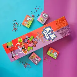 کیکس مکس ترشک توپی با طعم انواع توت و سیب ترش باکس 24 عددی KIXMAX