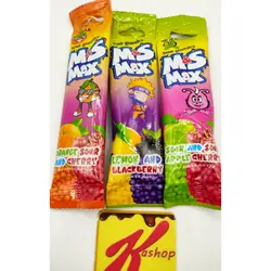 ترشک توپی با طعم میوه ای M&S MAX شیرین پسند پک سه عددی