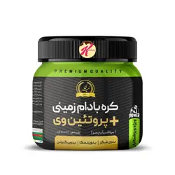 کره بادام زمینی نیری همراه پروتیین وی (500 گرم) niri