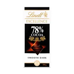 تابلت شکلات لینت با طعم شکلات تلخ 78 درصد (100 گرم) lindt