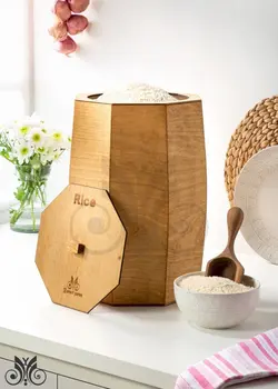 سطل برنج ،سطل چوبی ، باکس چوبی ، ظرف برنج