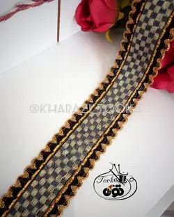 نوار ۴.۵ سانت مشکی طلایی