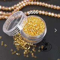 منجوق چک اصل طلایی شیشه ای