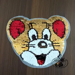 تکه دوزی پولک دو رو موش