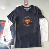 تیشرت آستین بلند : طرح سوپر من جنس نخ پنبه ای سایز 6 تا 8 ساله