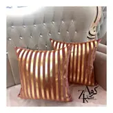 کوسن تر کیبی چرم راه راه