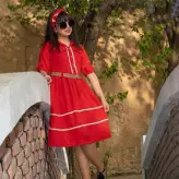 سارافن دخترانه پیراهن مجلسی ابروبادی بهمراه کمربند رنگ ثابت مناسب 5تا 15سال