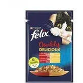 غذای پوچ گربه فلیکس با طعم میکس مرغ و گوشت گاو وزن 85 گرم
