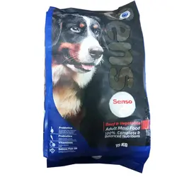 غذای خشک سگ نژاد بزرگ سنسو با طعم گوشت وزن 1 کیلوگرم ( بسته بندی در زیپ کیپ پت شاپ لئو )