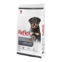 غذای خشک توله سگ رفلکس طعم بره و برنج وزن 1 کیلوگرم ( بسته بندی در زیپ کیپ پت شاپ لئو )