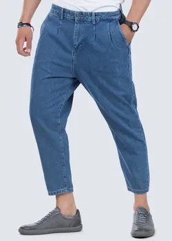 شلوار جین مردانه مام فیت آبی معمولی کد003