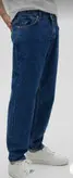 شلوار جین مردانه مام فیت آبی تیره کد 001
