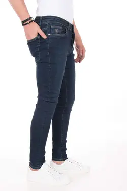 شلوار جین مردانه جذب آبی تیره کد008