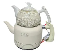 کتری قوری لوله دار نزاز 3 لیتری کد 2406 کرم