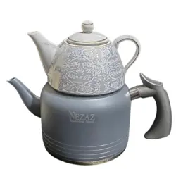کتری قوری لوله دار نزاز 3 لیتری کد 2406 طوسی