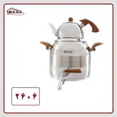 کتری قوری 5 لیتری نزاز دسته طرح چوب کد 2606