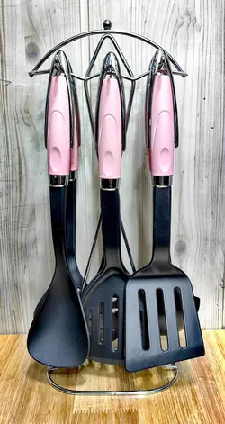 سرویس کفگیر ملاقه 7 پارچه صورتی وینکس