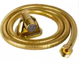 ست ۶ تکه شیرآلات طلایی مدل قاجاری بامبو به همراه علم دوش رسوبگیر دوکاره و شلنگ توالت