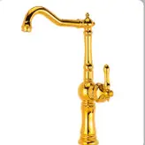 ست ۶ تکه شیرآلات طلایی فانتزی مدل تینا به همراه علم دوش دوکاره و شلنگ توالت