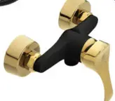 ست شیرآلات مشکی طلایی راهدانه مدل الماس(مجموعه ۴ عددی)