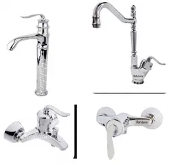 ست شیرآلات راهدانه مدل بامبو قاجاری با روشویی بلند