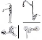 ست شیرآلات راهدانه مدل بامبو قاجاری با روشویی بلند