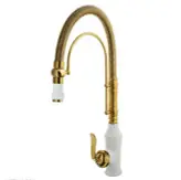 ست شش تکه شیرآلات سفیدطلایی بامبو سری ویژه VIP /دارای شیر ظرفشویی شاوری فنری فانتزی اعلا و علم دوش شیپوری و روشویی بلند