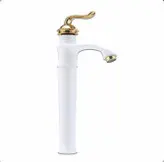 ست ۴ تکه شیرآلات بامبو قاجاری با روشویی بلند سفیدطلایی (ست۴ تیکه)