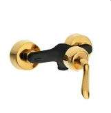 ست ۵ تکه شیرآلات مشکی طلایی قاجاری بامبو با ارسال رایگان