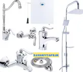 ست ۷ تکه شیرآلات قاجاری بامبو به همراه فلاش تانک،علم دوش دوکاره استیل و شلنگ توالت ریزبافت برنجی با ارسال رایگان به سراسر کشور