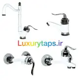 ست ۴ تکه شیرآلات بامبو قاجاری هلن سفیدکروم با ارسال رایگان