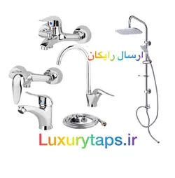 ست ۶ تکه شیرآلات اکونومی مدل قهرمان به همراه علم دوش استیل آب و هوا و شلنگ توالت با ارسال رایگان