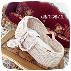 کریر تریکویی سبد حمل نوزاد مدل نیمه سایبان سایز ۷۰*۴۰