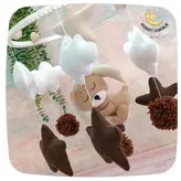 آویز موزیکال تخت نوزاد مدل خرس و ماه