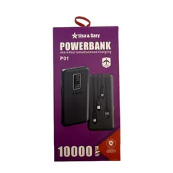 پاور بانک اصلی لیزا و گری مدل P01 ظرفیت 10000 میلی آمپرساعت