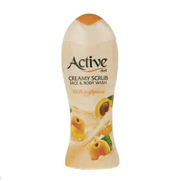 شامپو صورت و بدن کرمی اسکراب اکتیو با رایحه زردالو 400 گرم