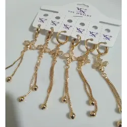 گوشواره طلایی زنانه اکسسوری زنانه رنگ ثابت ارسال رایگان مارتاشاپ