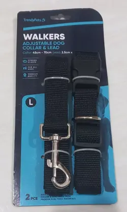 پک لید و قلاده برزنتی سایز بزرگ سگ WALKERS