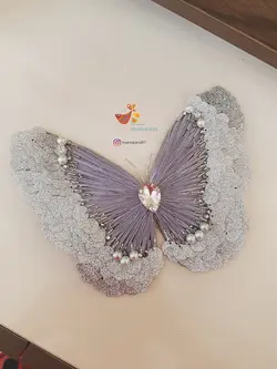 گلسینه جواهردوزی گلدوزی پروانه سایز خیلی بزرگ