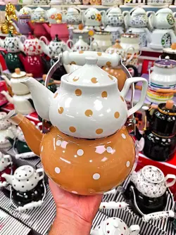 کتری قوری لعابی لوله ای توپی