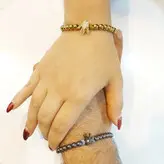 ست دستبند زنانه مردانه حدید و تاج سوارسکی زیورآلات دستساز رنگ ثابت